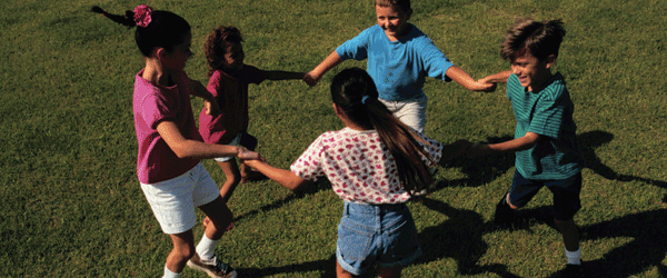 children playing outside
